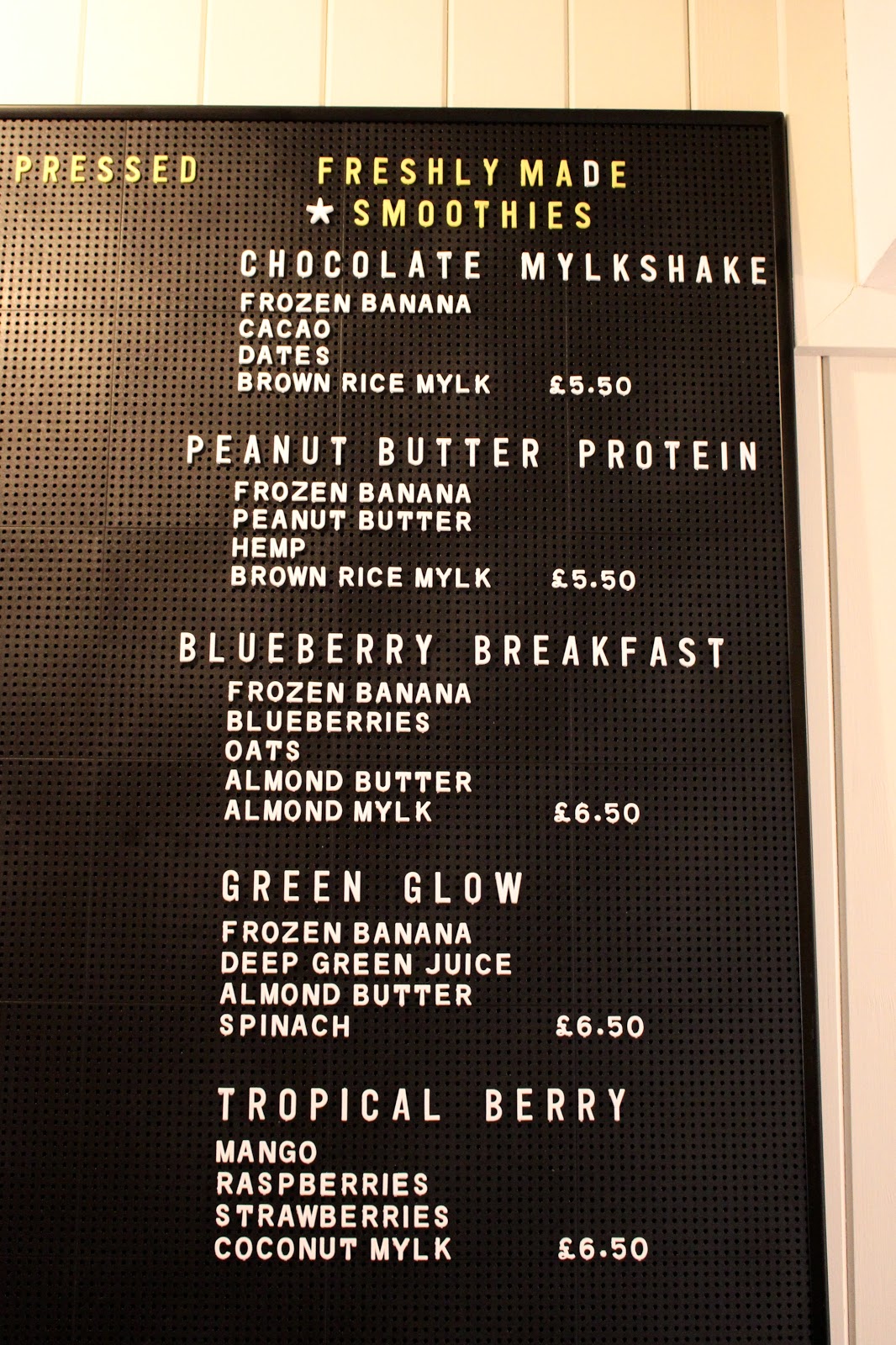 The Mae Deli by Deliciously Ella drinks menu