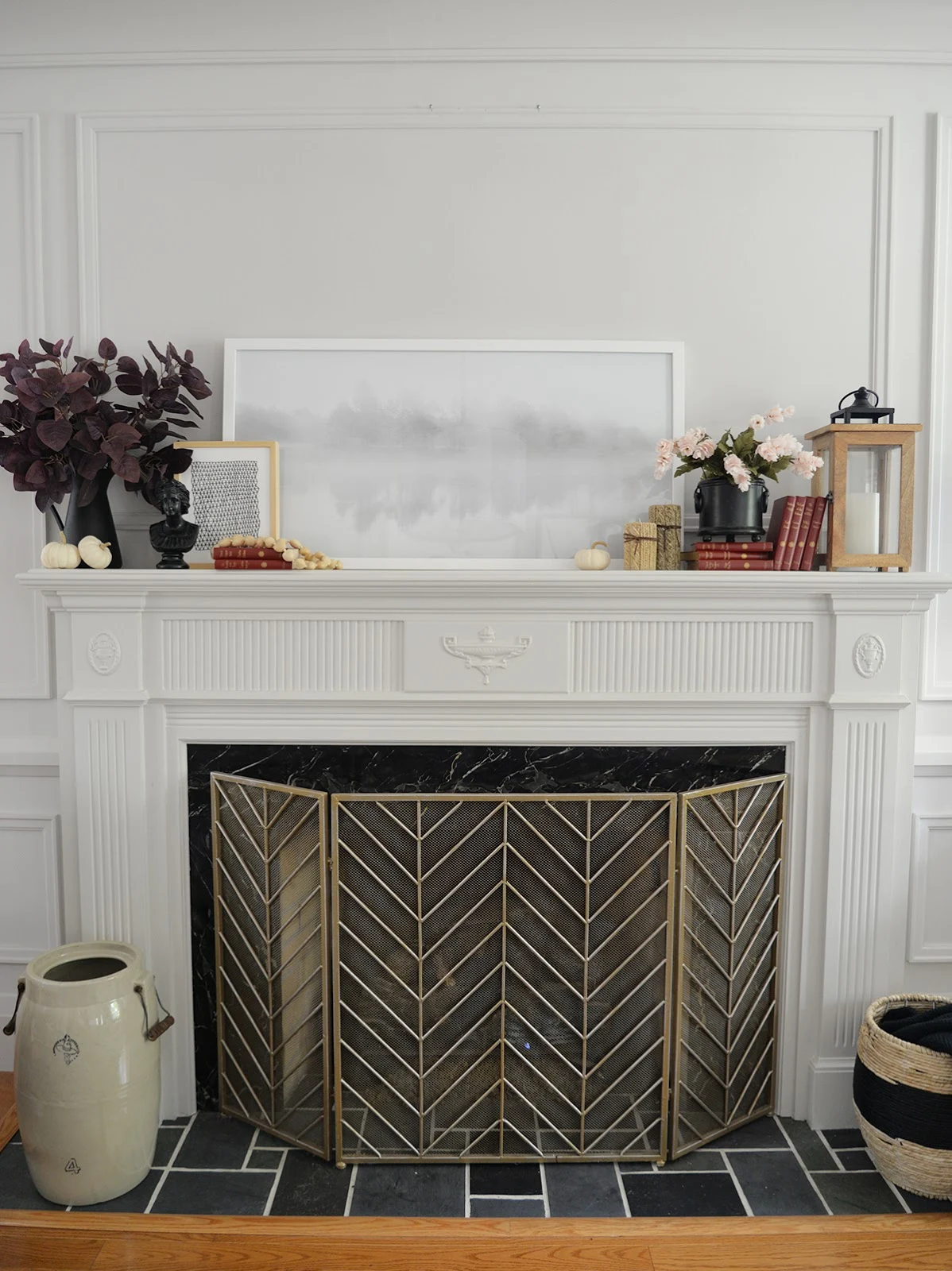 fireplace decor, fireplace mantel ideas, fall decorating ideas
