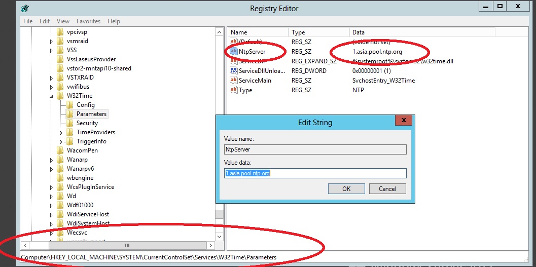 NTP server in windows 2012