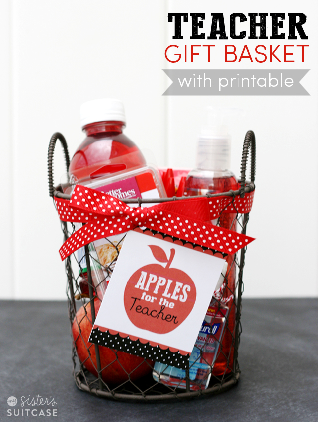 Apples for the Teacher - Gift Basket Tag - My Sister's Suitcase - Packed with Creativity