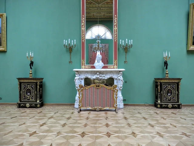 Fireplace in Yusupov Palace in St. Petersburg, Russia
