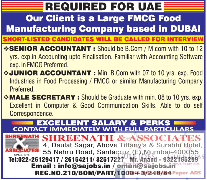 Manufacturing company jobs for Dubai, UAE
