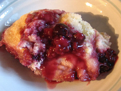 Blueberry Raspberry Pudding Cake