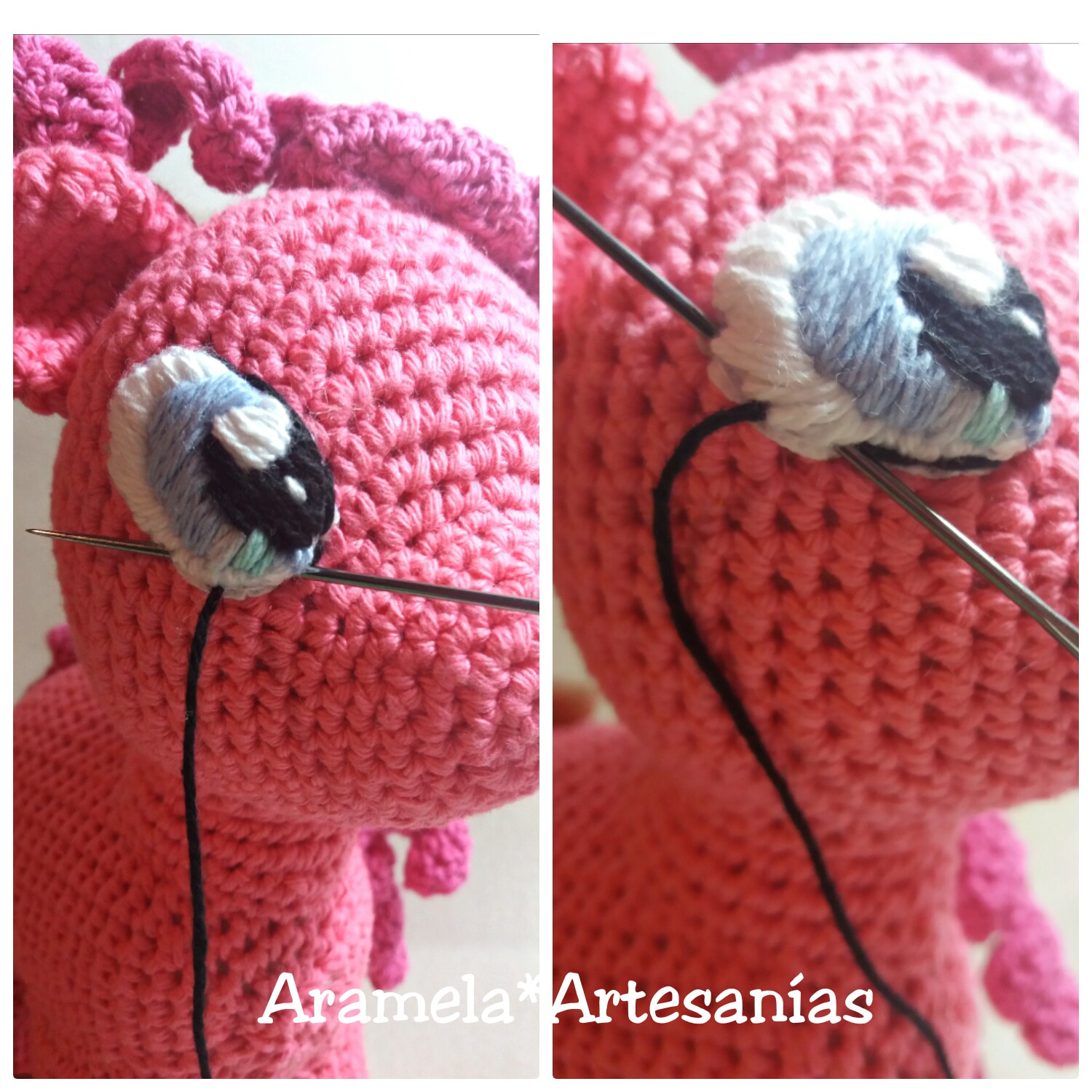 Aramela*Artesanías: Cómo bordar ojos para amigurumis