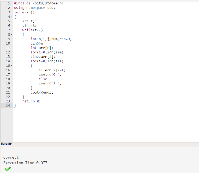 Geeksforgeeks Solution For " 1's Complement