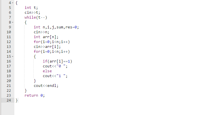 Geeksforgeeks Solution For " 1's Complement