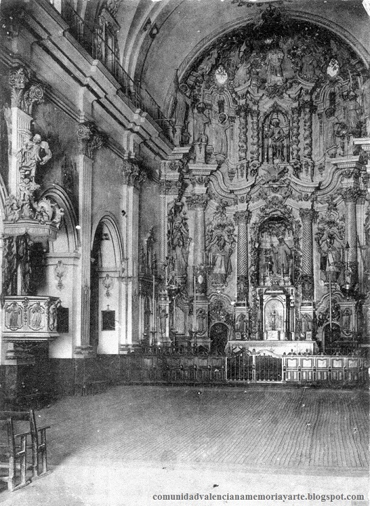 Alcoy. Interior de la iglesia de San Mauro y San Francisco a principios del siglo XX