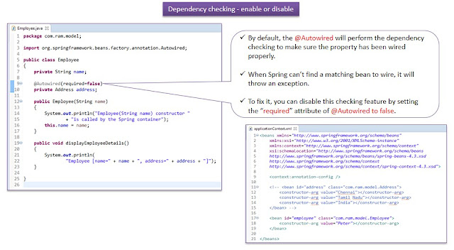 How to enable or disable the Spring Dependency checking using ...