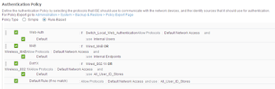 ISE policy order web-auth