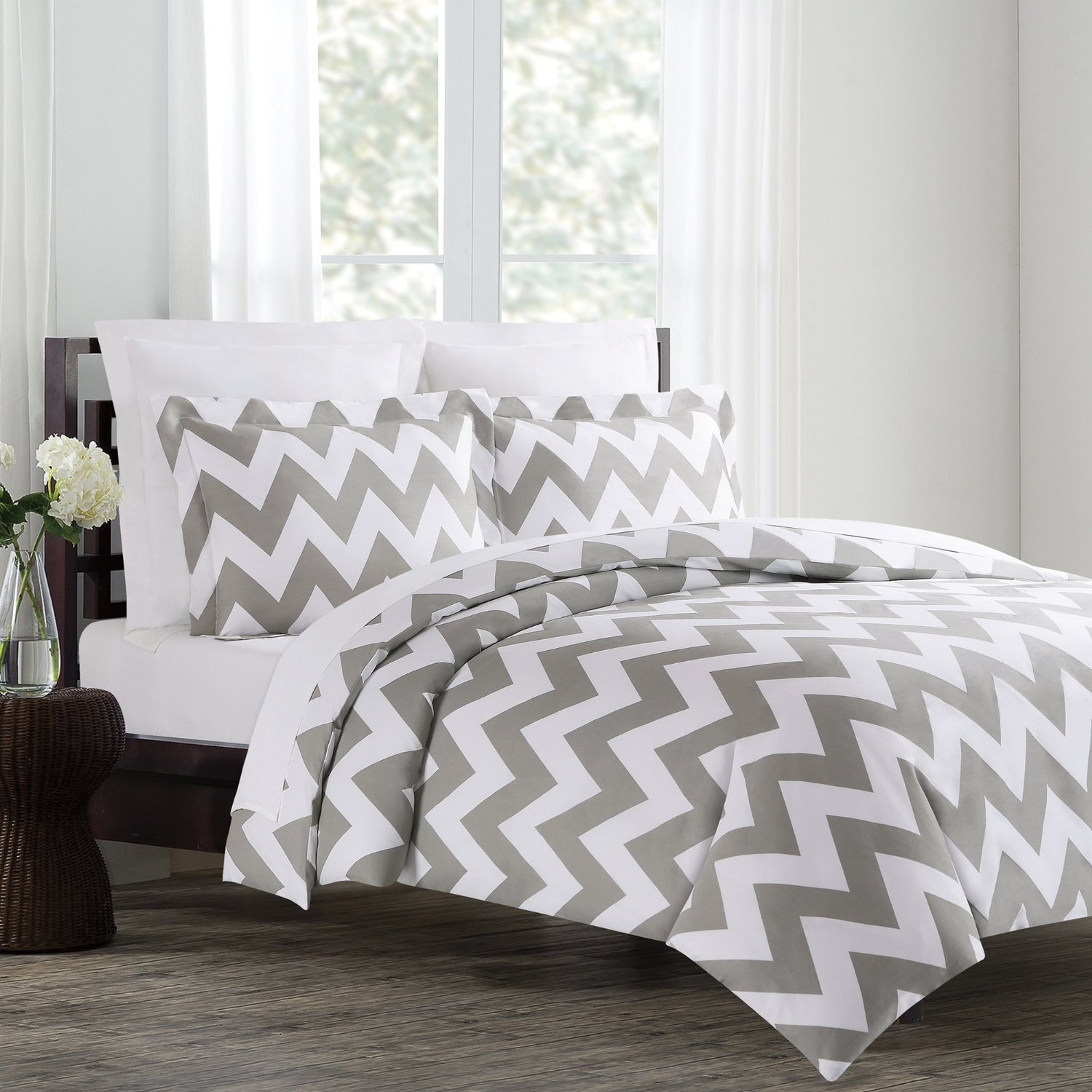 Grey and White Chevron Bedding Grey and White Comforter & Duvet Sets