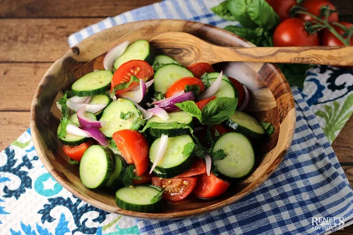 Cucumber, Tomato, and Basil Salad | Renee's Kitchen Adventures