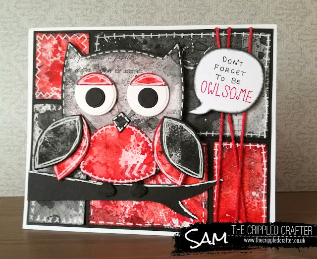 Owl card by Sam Lewis AKA The Crippled Crafter.