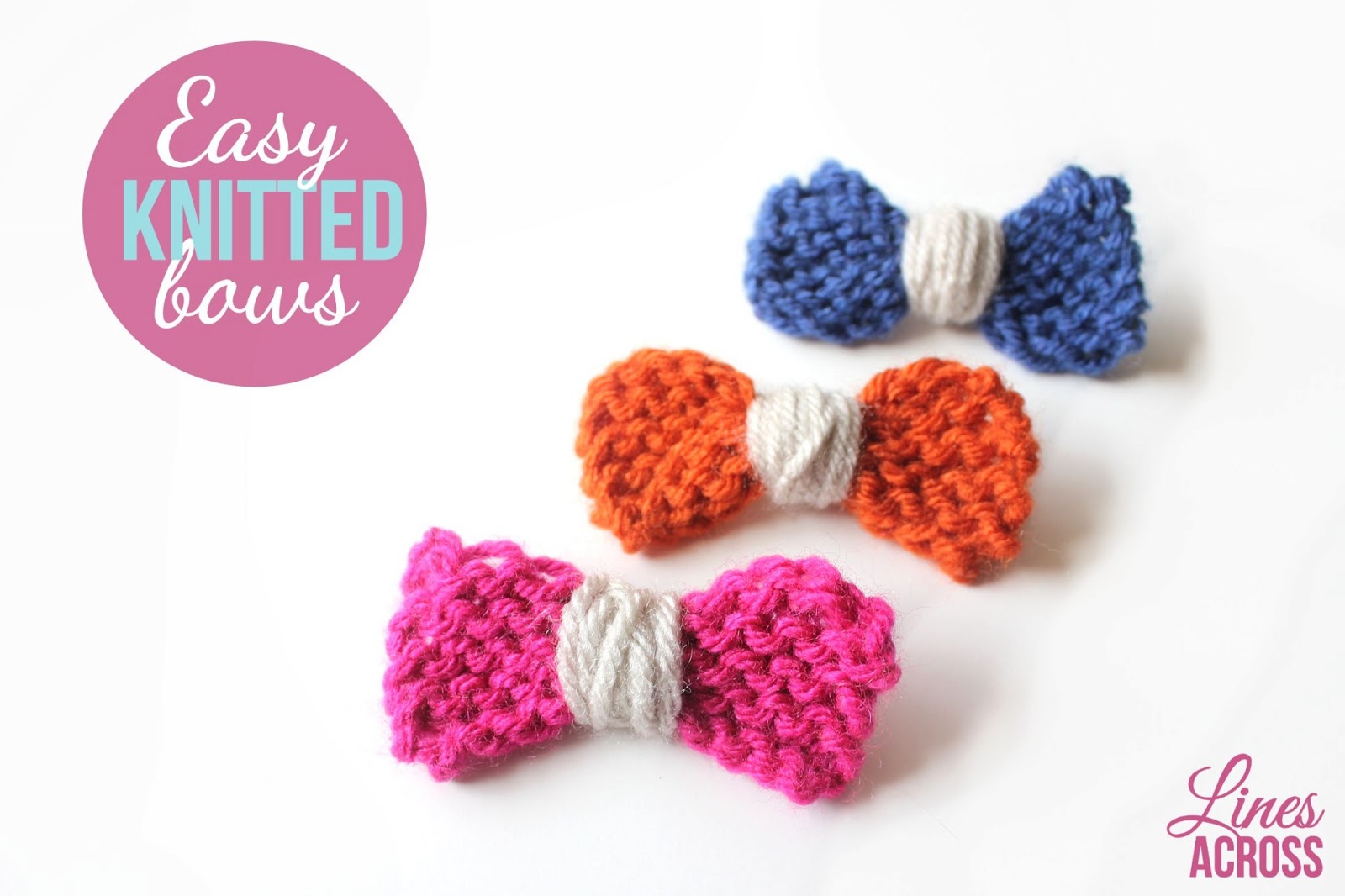 Easy Knitted Bows Lines Across