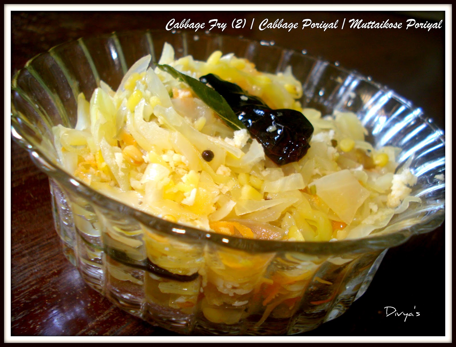 Cabbage Fry Cabbage Poriyal Muttaikose Poriyal Using Moong Dal