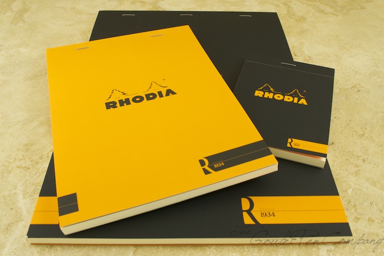 8 1//4 x 12 1//2 in Lined w// margin 80 sheets Rhodia Staplebound Notepads - Orange cover