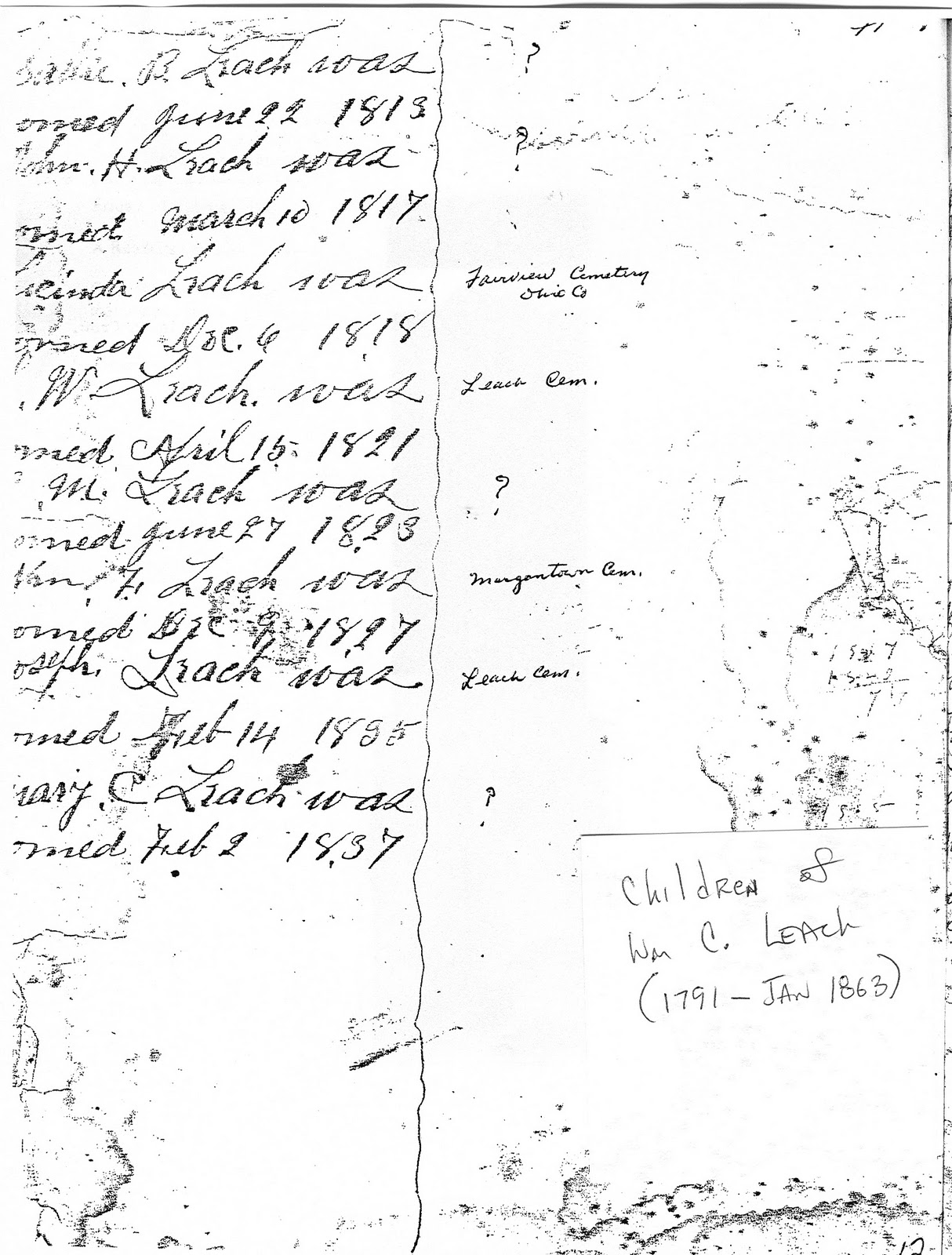 THE LEACH FAMILY: First Look at the Leach Family of Ohio County, Kentucky