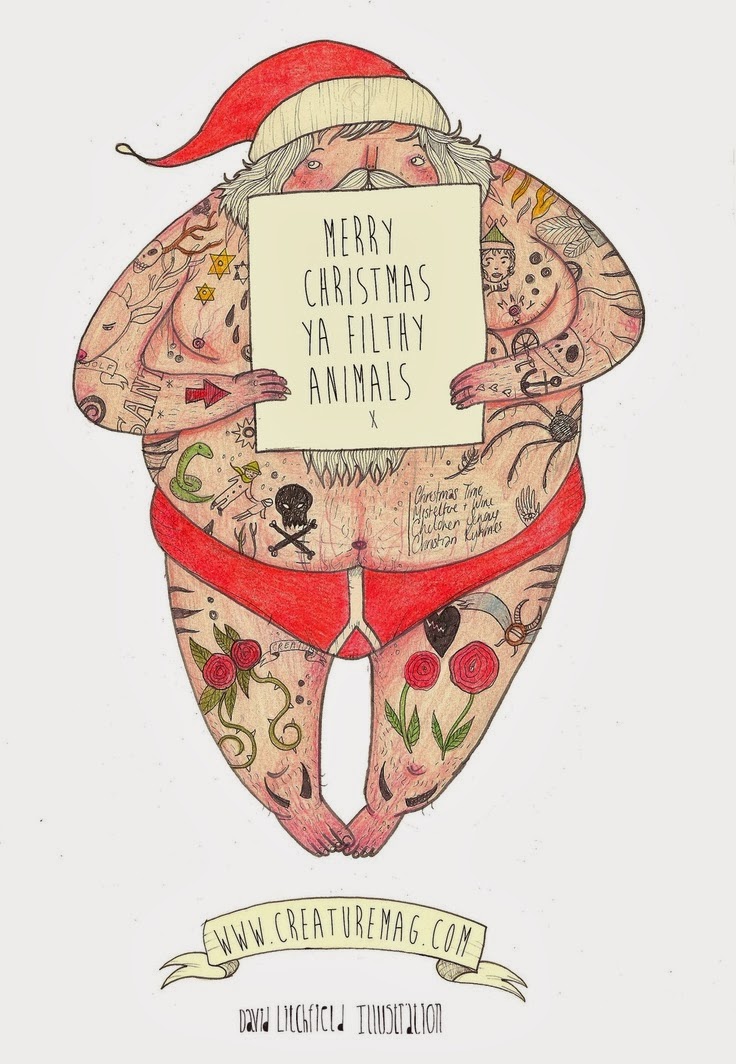 Christmas Trend Watch Tattooed Santas House of Prints