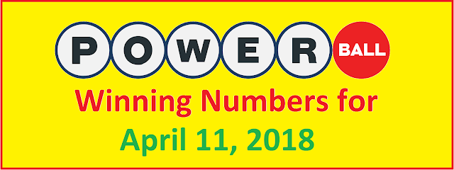 PowerBall Winning Numbers for Wednesday, 11 April 2018