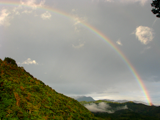 rainbow in valley