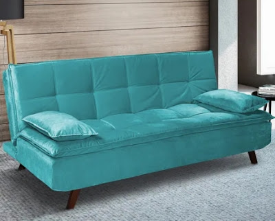 sofá-cama azul