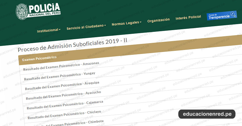 Resultados EESTP PNP 2019 (Martes 10 Diciembre) Reporte Oficial Examen Psicométrico - Examen de Admisión - Escuela de Sub Oficiales de la Policía Nacional del Perú - www.pnp.gob.pe Resultados EESTP PNP 2019 (Martes 10 Diciembre) Reporte Oficial Examen Psicométrico - Examen de Admisión - Escuela de Sub Oficiales de la Policía Nacional del Perú - www.pnp.gob.pe