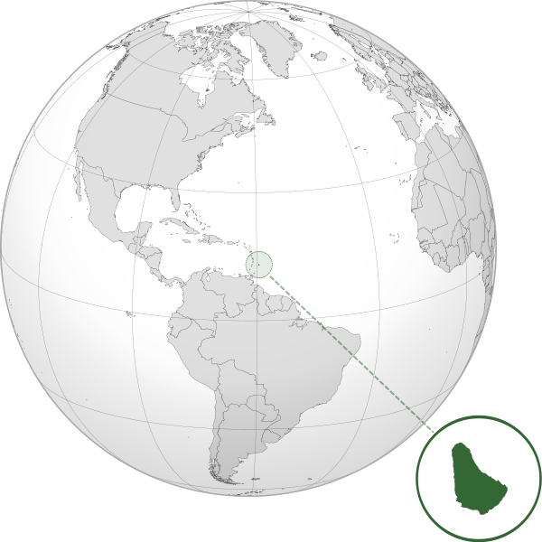 Letak negara Barbados