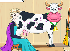 Elsa Milking Cow