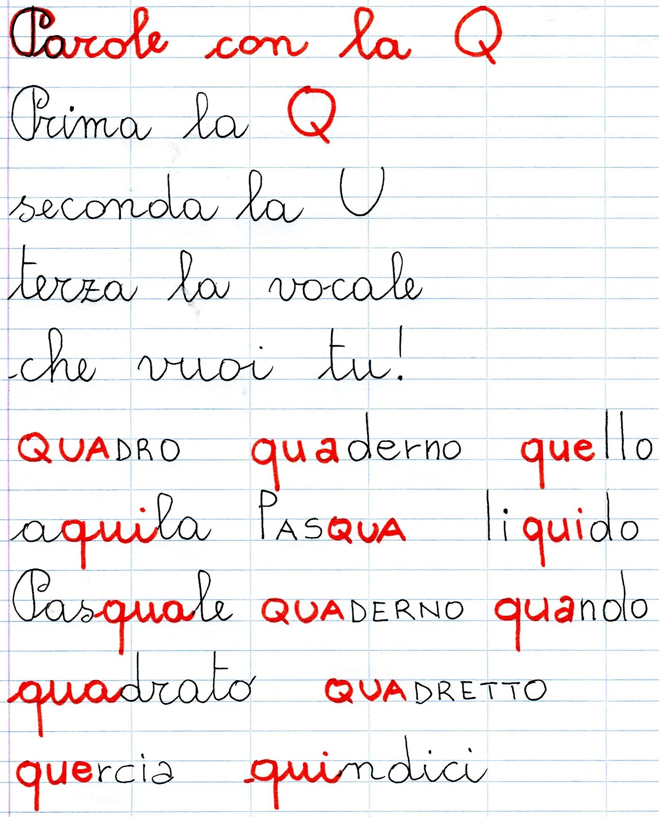 Frasi Con Qua Que Qui Quo