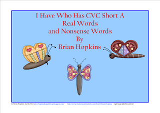 Insects I Have Who Has Real Word/Nonsense Word Short a CVC Game