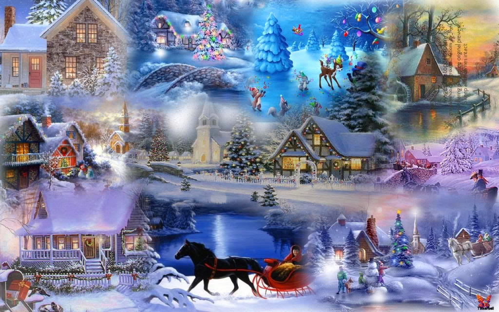 Fond ecran de noel paysage - Fonds d'écran HD