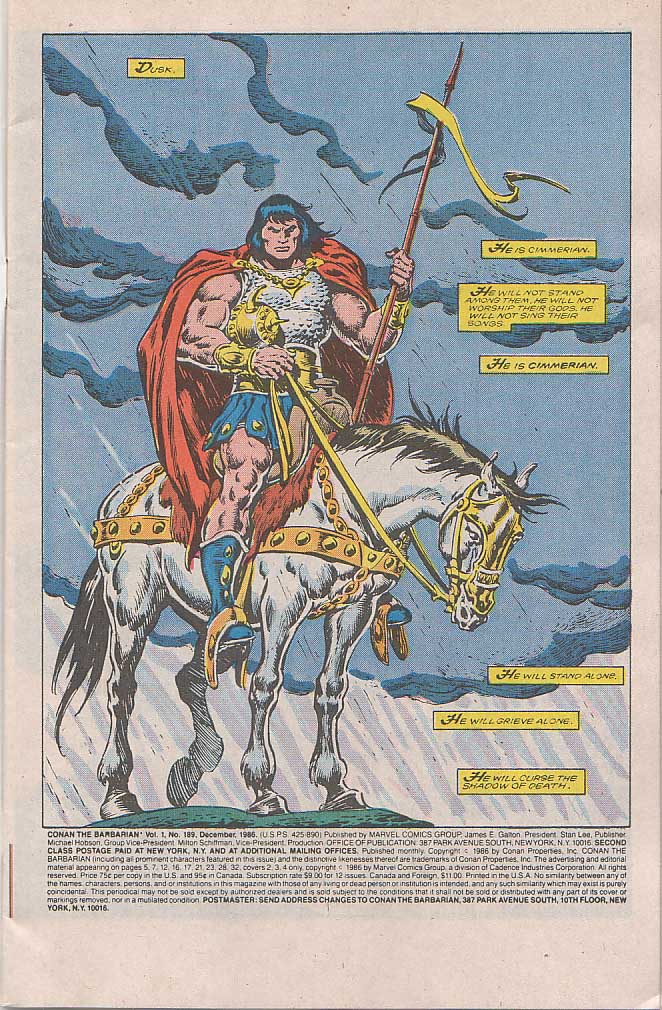 Read online Conan the Barbarian (1970) comic -  Issue #189 - 2