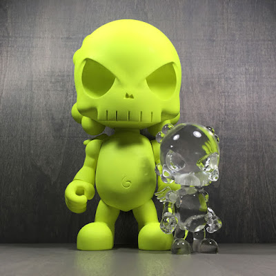 Neon Green Skullhead Blank 15” Resin Figure by Huck Gee