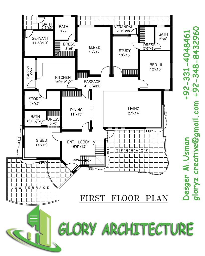 70x100 house plan, 1.5 kanal house plan, 30 marla house plan, 70x100