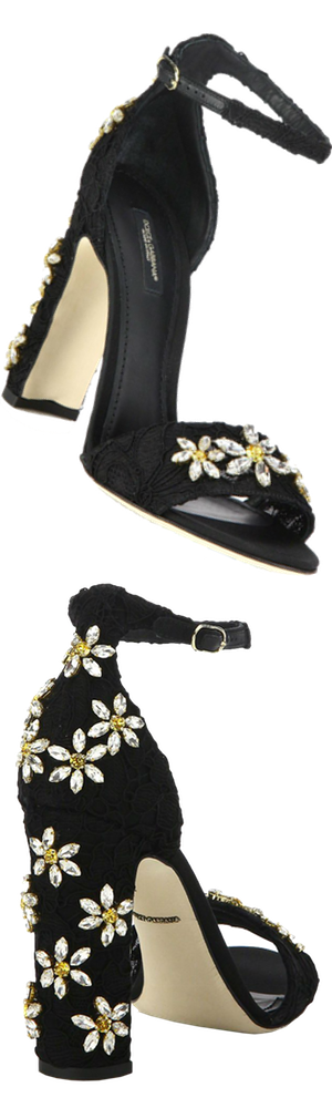 Dolce & Gabbana Daisy Embellished Lace Sandals