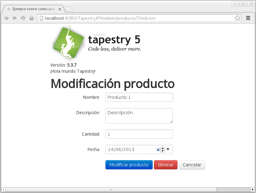 Mantenimiento CRUD en Apache Tapestry El blog de pico.dev