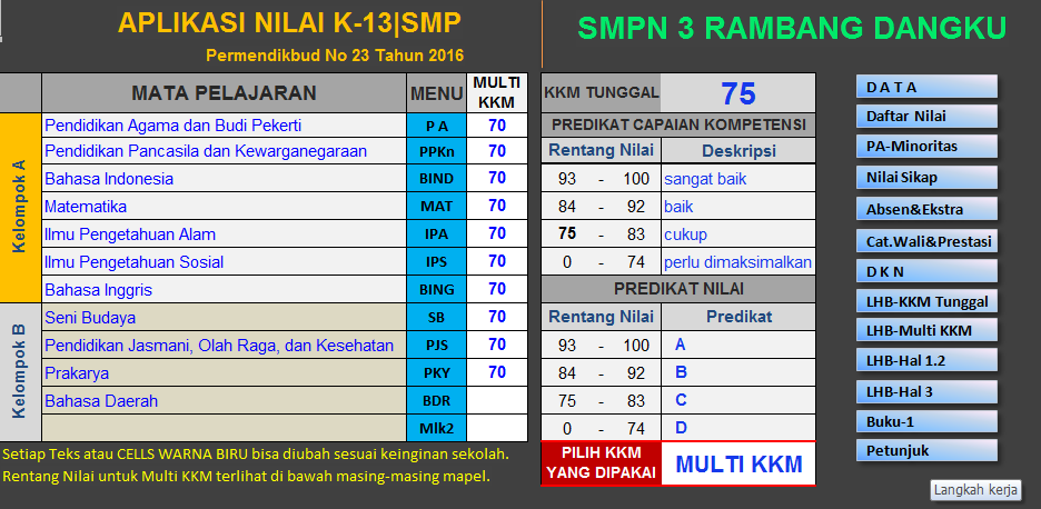 Aplikasi Penilaian Kurikulum 2013 Revisi 2017 2018 Smp