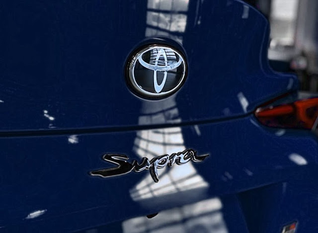 2020 toyota supra downshift blue emblem and taillight accessories