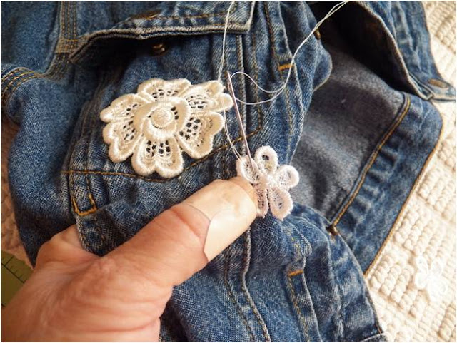 Art Threads: Wednesday Sewing - Lace Trimmed Denim Jacket