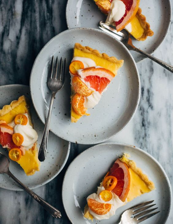 Grapefruit Curd Tart with Maple Crème Fraîche Quick and Easy Recipes