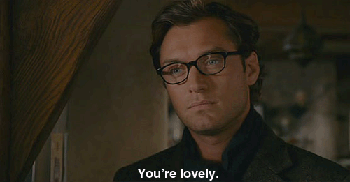 gif result for handsome Jude Law in the Holiday you're lovely