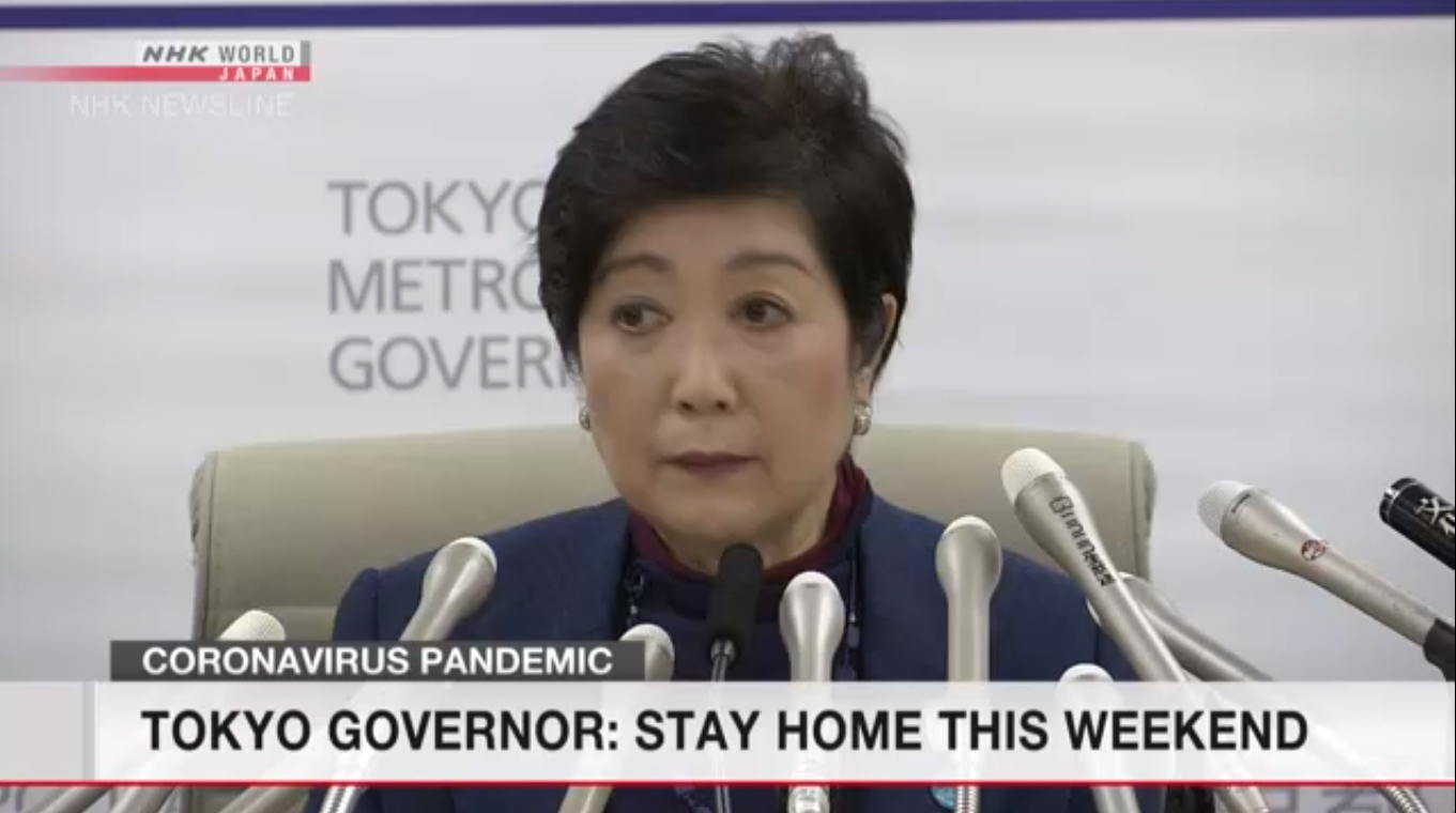 Gubernur Tokyo Menyuruh Orang Tetap di Rumah Akhir Pekan Ini