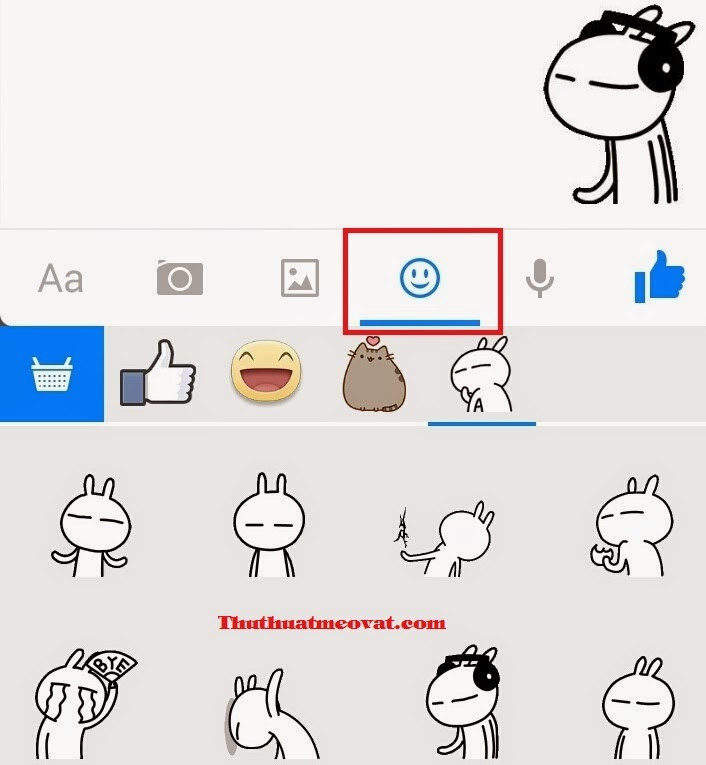 Sử dụng nhãn dán Sticker khi chat Facebook trên điện thoại