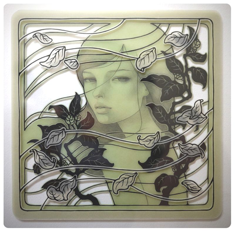 Simply Creative Layered Vellum Drawing by Audrey Kawasaki