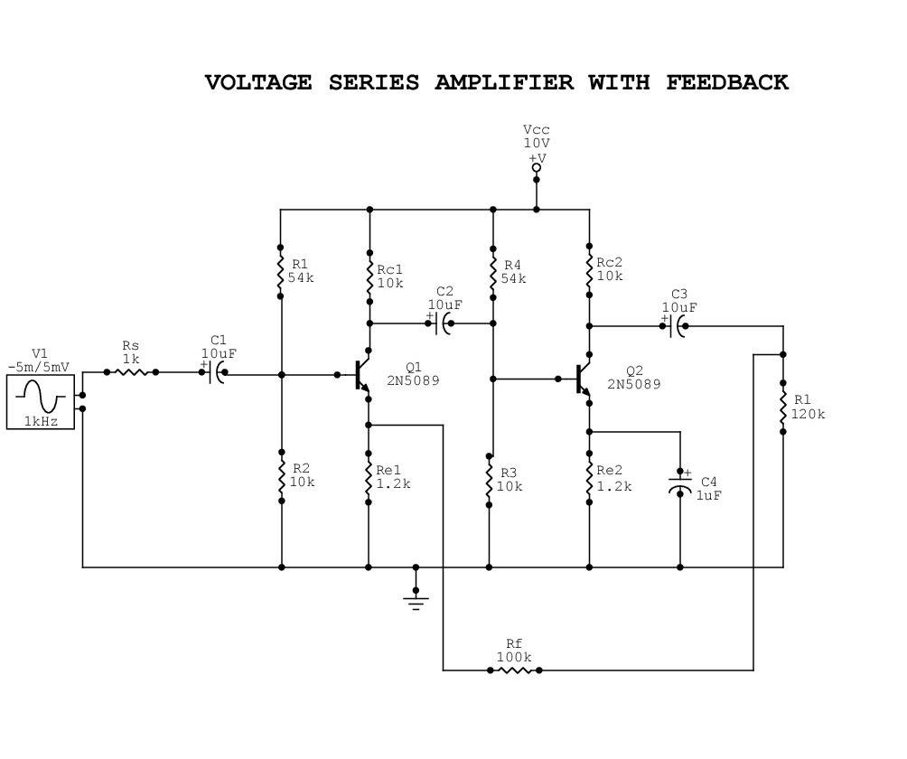 Voltage Series Amplifier with Feedback - Programming Solutions for