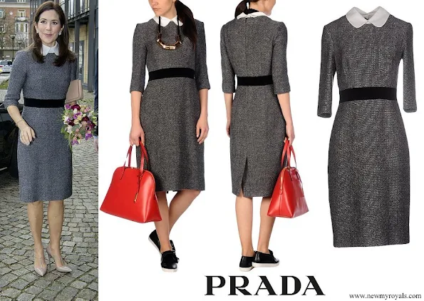 Crown Princess Mary wore Prada Knee-length peter pan collar dress