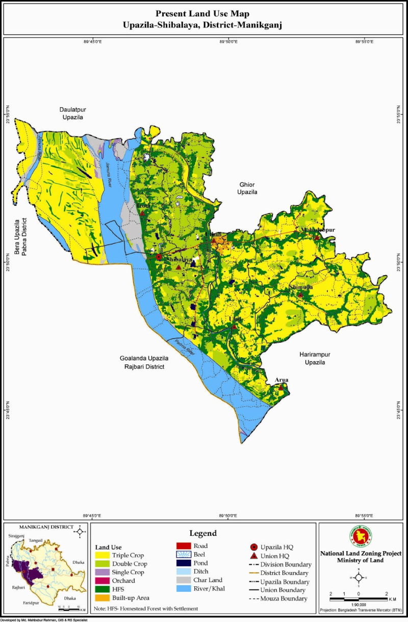 Shivalaya Upazila Mouza Map Manikganj District Bangladesh