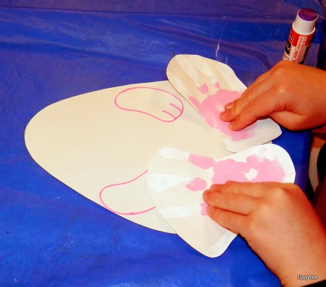 Tippytoe Crafts Hand and Footprint Bunny Craft