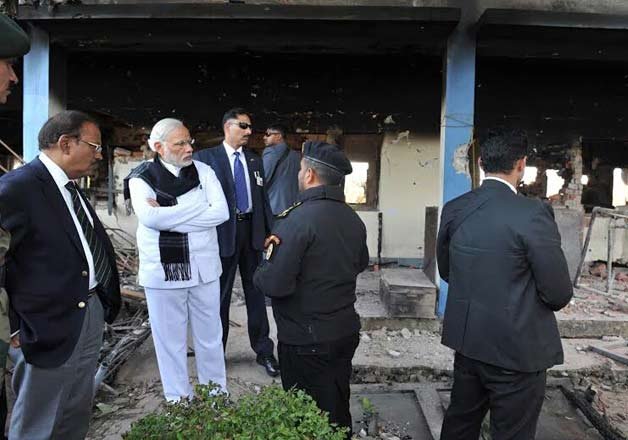 PM modi visits Pathankot air base to asses situation after terror attack