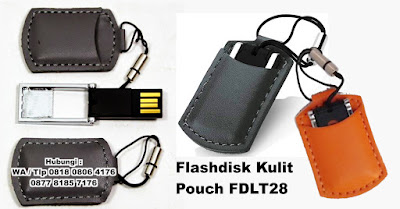 USB Leather Pouch FDLT28, Flashdisk Kulit Mini Pouch, Flashdisk Kulit Pouchy, Souvenir USB Flashdisk Kulit ( FDLT28 ), USB Metal Mini dengan Kantong