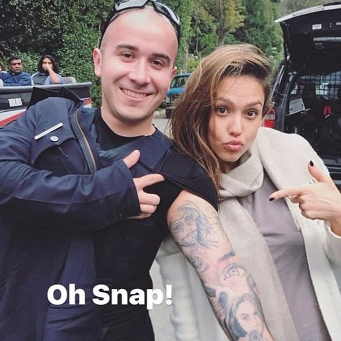 Jessica Alba Meets Cop with Her Face Tattooed on His Arm
